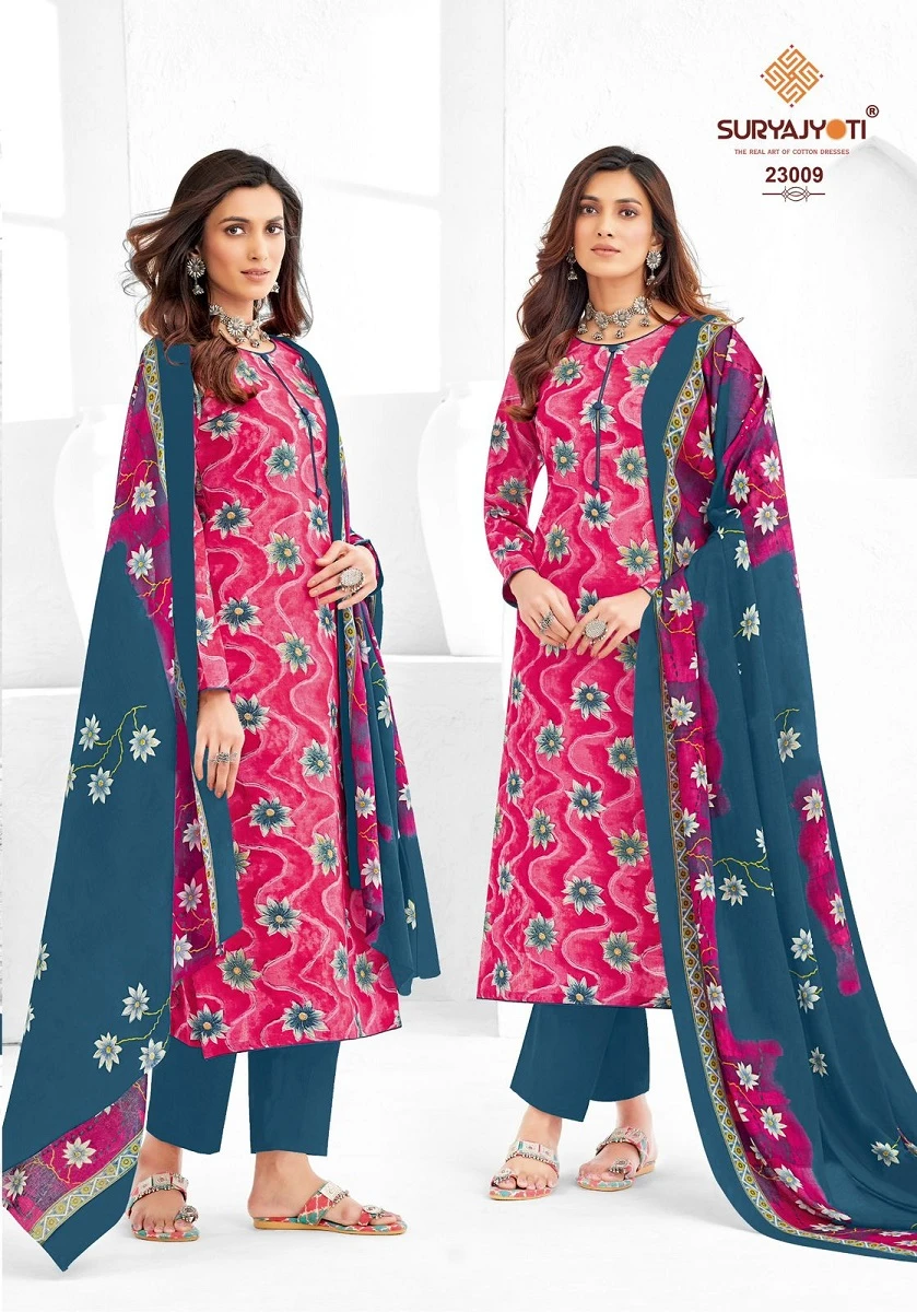 Suryajyoti Nargis Vol 23 Cambric Cotton Wholesale Salwar Suit Catalog — Wholesale Salwar Suits, MPA wholesale from Surat — view 3